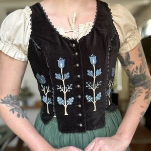 Voriagh "Jelena" Black Velvet Vest